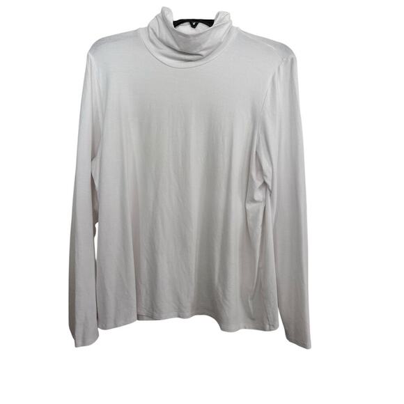 Eileen Fisher Women's White Scrunch Turtleneck Top Size XL - Picture 2 of 6